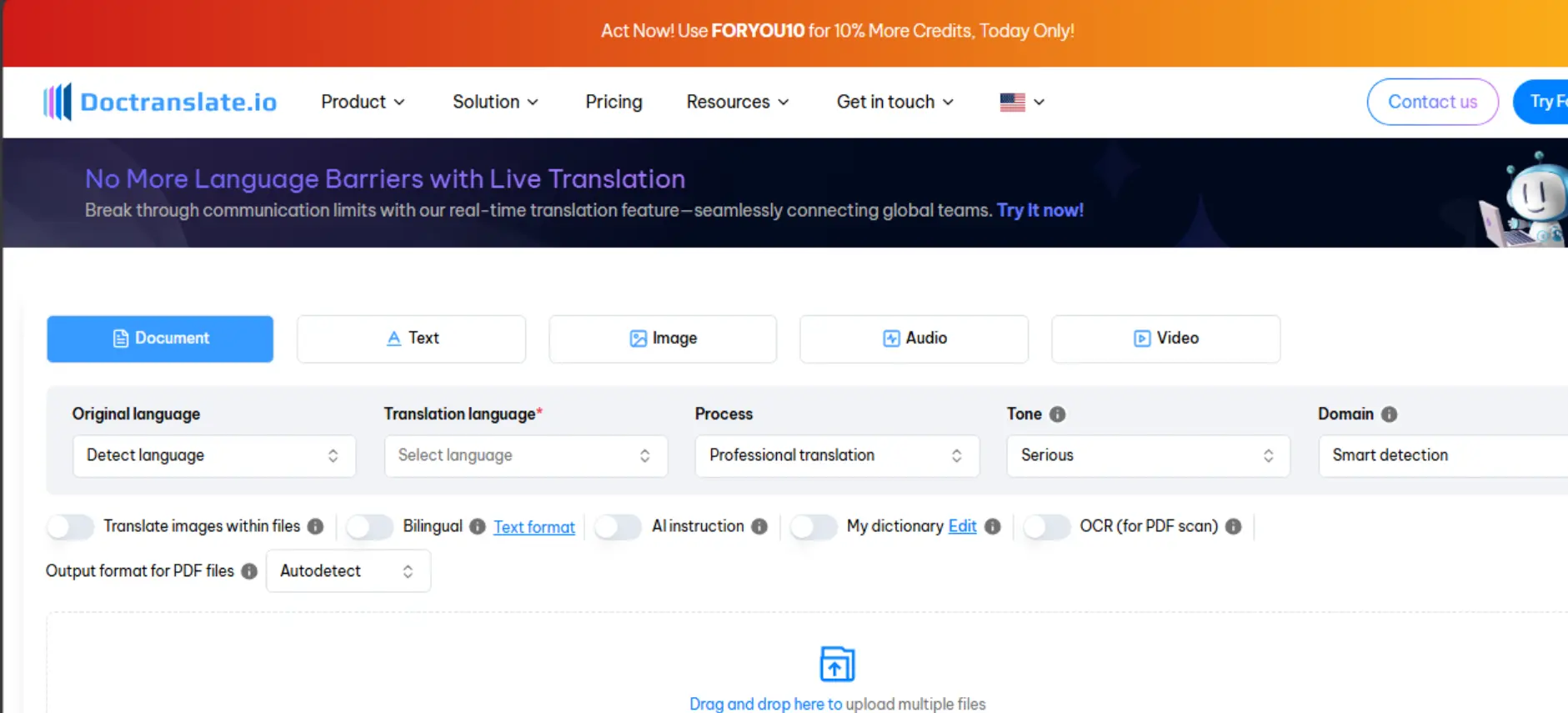 موقع Doctanslate.io