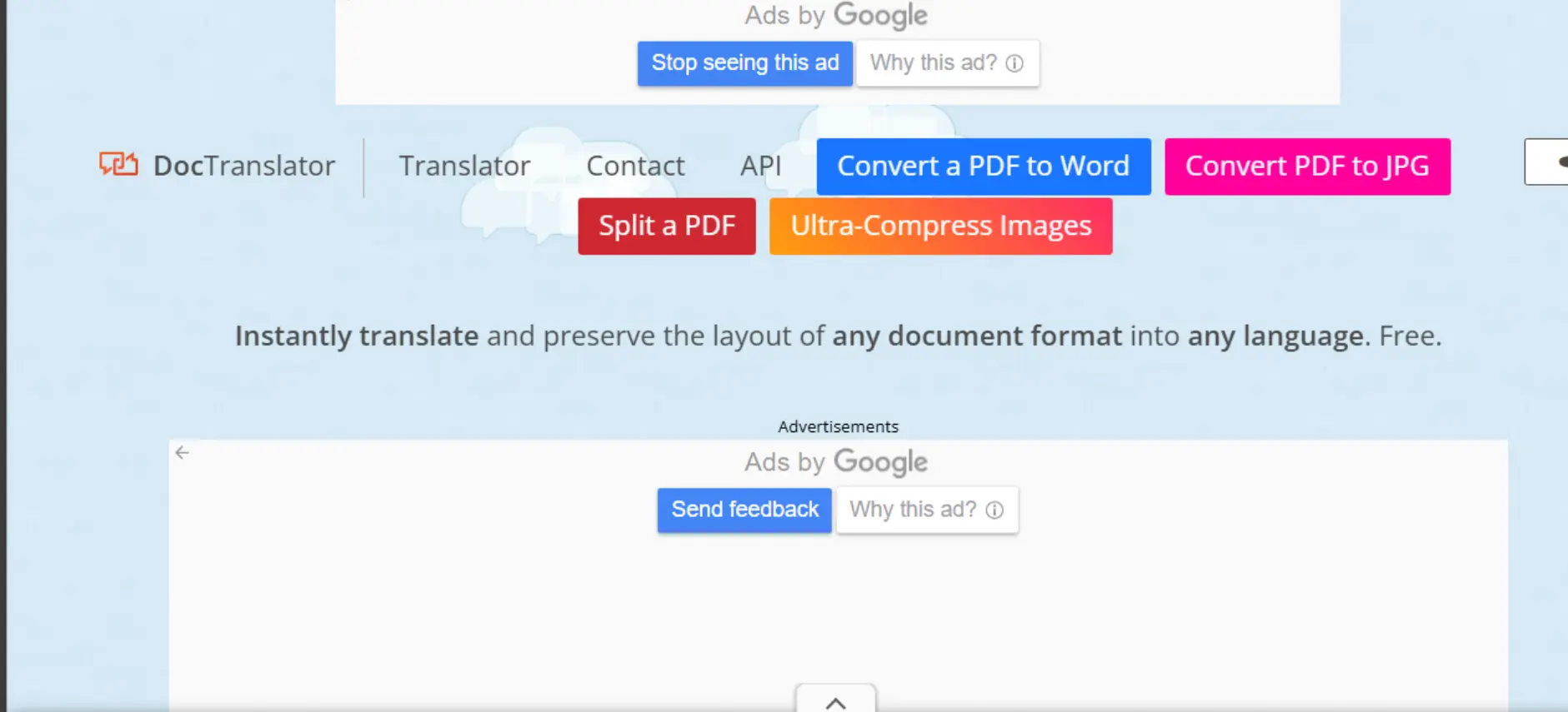 موقعOnlineDocTranslator